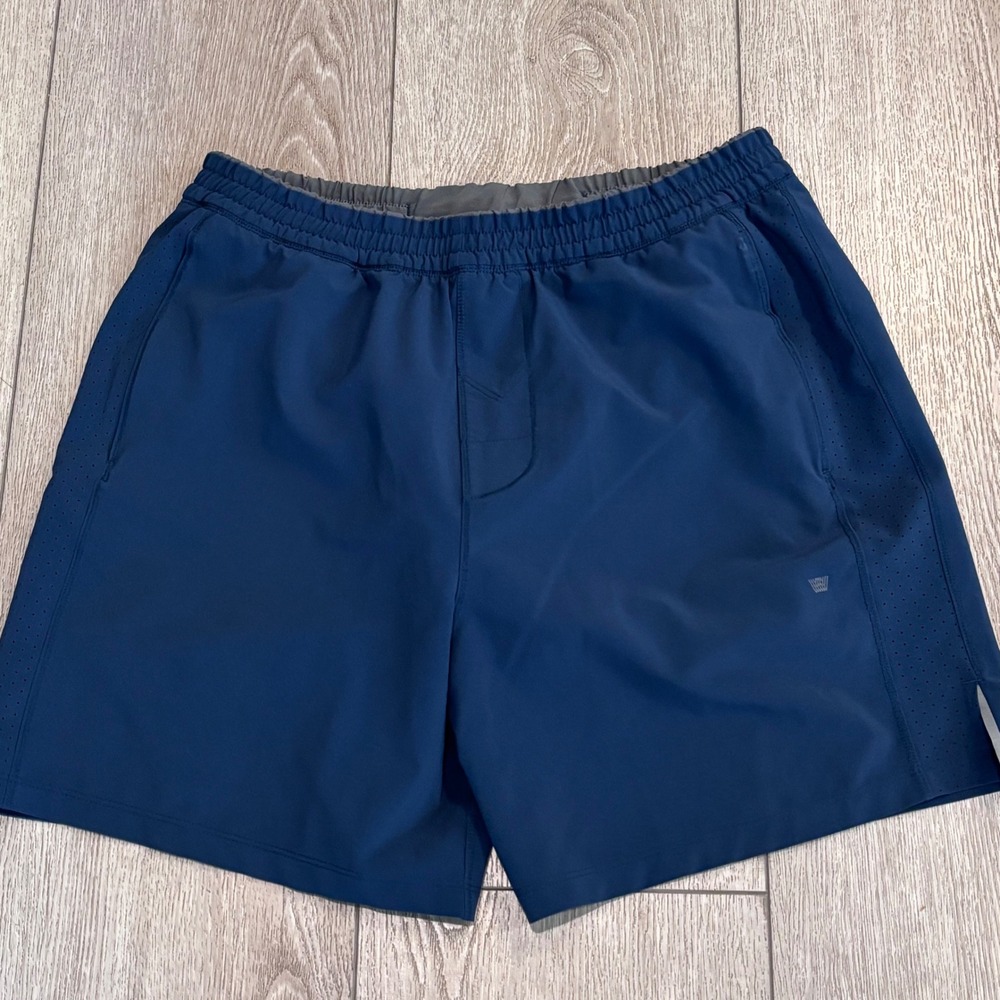 Mack Weldon Stealth Shorts Mens Medium Blue Lined Running Athletic Gym Training